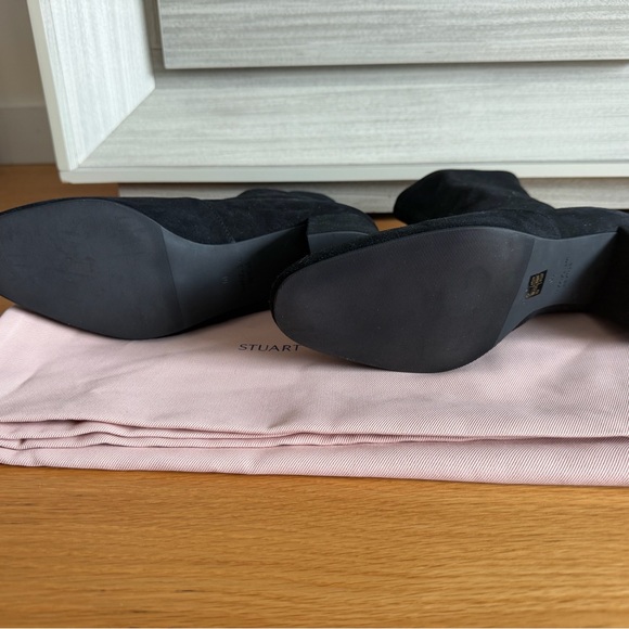 Stuart Weitzman Black Suede Sock Ankle Boots - Picture 4 of 7